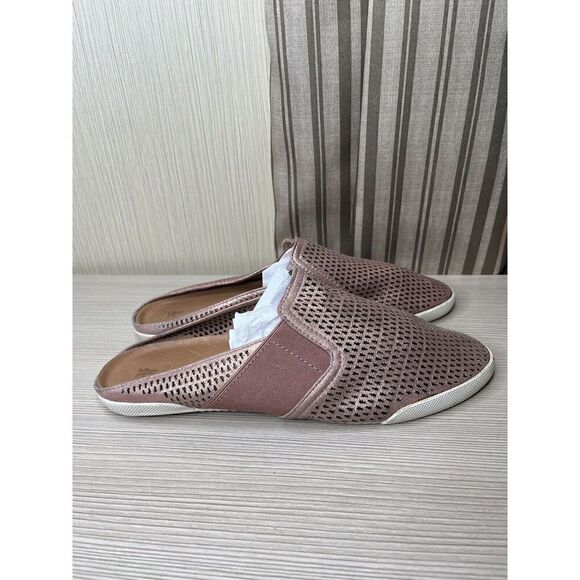 Frye Melanie Rose Pink Gold Metallic Slip On Slides Mules Shoes Women sz 10M US - Picture 1 of 11